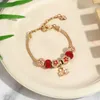 Chain Christmas Charms Beads Bracelets Bracelets Monicel Charm Xmas Bracelets Handmade Diy Beaded Bangle Festival Gift Pulsera 2023L24