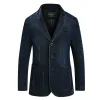 Trajes Trajes de mezclilla para hombre Blazer de mezclilla, azul claro, azul oscuro Traje pequeño de mezclilla de algodón para hombre Chaqueta delgada de talla grande