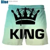 Men's Shorts THE KING Golden Letter Print Beach Shorts For Men Women Casual Quick Dry Outdoor Board Shorts Strtwear Mens Swim Trunks Y240320