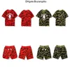 24 Bape summer designer Mens T-Shirts Tees Side Double Sided Camouflage Shark Tshirts Clothes Graphic Colorful Cashew Lightning Luminous Cotton ape Shirts VBDP