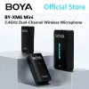 Microfoni Boya Byxm6 Mini S 2,4 GHz DualChannel Condenser Microfono a lavano Lavalier Wireless Lavalier per PC Mobile iPhone Android DSLRS YouTube