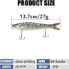 Swimbait 3PCSlot Multi Joint Bait Slow Sinking Bionic Fish Swimming Rattle Vibe Pesca Bass Treble Hook Fishing Tackle Hard Lure 240313