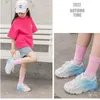 Casual Shoes Baby Girls Sneakers Gradient LED Uncharge Light Running Walking Kids Sports Breathable Up Flash