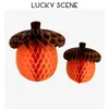 Party Decoration 2Pcs Acorn Honeycomb Ball Thanksgiving Paper Hanging Turkey Day Table Center S01783