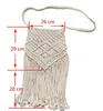 Handmade Rope Woven Handbag Knitted Rattan Summer Beach Bag Tassel Bohe Bolsos Feminine Crochet Fringed Women Shoulder Bags 240307