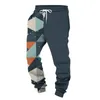 Men's Pants High-Quality Elastic Waistband Patchwork Printed Casual Spring Outdoor Sports Ropa