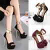 サンダルcomemore women 2023 PEEP TOE HEEL LADIES SHOIS WOMEN PLATCORP PLASTER HIGH HEELS PUMP