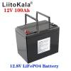 Liitokala 12.8v 100Ah LifePo4 Batteri med 100a BMS 12V 100AH ​​Batteri för Go Cart Ups Hushållsapparater Inverterare
