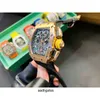 Luxuriöse Herren-Mechanische Uhr Richa Milles Rm11-03 Vollautomatisches Uhrwerk Saphirspiegel Gummiarmband Schweizer Armbanduhren WXBJ