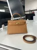 Brand mini bolsa de 19cm Bolsa de ombro feminino Bolsa de luxo da moda Epsom couro costura artesanal tem hardware dourado e prateado para escolher entrega rápida