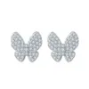 Godkänd Diamond Butterfly Bridal Jewelry Set S925 Sterling Silver Moissanite Halsbandörhängen för kvinnor bröllop GRA -certifierad