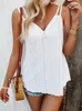 Kobiety z czołgów damskich swobodne topy kobiety letnie rękawe T-shirt żeński moda moda pusta koszulki damskie kolor solidny boho plażowy camisole