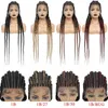 Syntetyczne peruki Pełne koronkowe przednie przednie holenderskie peruki z Baby Hair Black Twist Box Pletającą koronkową perukę Faux Locs Goddess Braids Peruki 240329