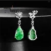 Dangle Earrings Natural A-goods Jadeite Floating Green Water Drop Jade S925 Silver Women's Models High-grade Luxury Fashion Jewelry