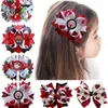 New Spring/summer Thread Feather Clip Handmade Red and White Seven Star Ladybug Printed Hot Selling Hair Accessories