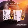 Tasses Creative nouveauté poignée de guitare tasse en céramique spectre libre café lait thé personnalité tasse Unique Instrument de musique cadeau