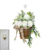Kwiaty dekoracyjne Spring Flower Door koszyk sztuczny wieniec wiszący stokrotki ozdoby na ganek domowy