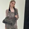 Sacs à bandoulière Sac sous les bras en denim lavé pour femme avec texture haut de gamme et design de niche grande capacité bandoulière femme 240318