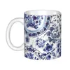 Canecas Personalizado Azul Willow China DIY Delft Chinoiserie Cerâmica Chá Leite Xícaras de Café Ao Ar Livre Trabalho Camping Cup