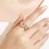 Luxo feminino flor design14k anel de ouro quadrado strass anéis de cristal para mulheres homens casal jóias de casamento presente
