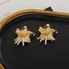 Dangle Earrings Creative Metal Flower Pearl Tassel For Women Luxury Gold Color Irregular Starfish Shape Statement Earring Charm Jewelry