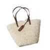 Sacos de ombro superior francês palha tecido designer saco versátil artesanal cesta vegetal saco praia 240311