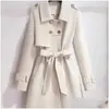 Damen Trenchcoats Windjacke Mantel Herbst Neues Temperament Klein und Fortgeschritten Mittellang 1S Drop Lieferung Bekleidung Kleidung Outerwe Ottr6