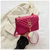 2024 New Style Fashion Dign Single Shoulder Crossbody Wtern Solid Color Diamond Grid Simple Texture Small Square Bag