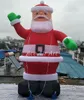Partihandel 10MH (33 ft) Giant White Beard Uppblåsbar figurmodell med luftblåsare för julhelgdekoration eller reklam i butik