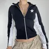 Jaquetas femininas com zíper hoodies y2k moda jaqueta feminina outono casaco streetwear kpop zip up moletom harajuku estilo coreano sudaderas