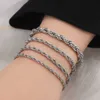 18 Karat echt vergoldetes 5 mm kubanisches Gliederarmband mit 3 mm Seil, einzigartige dünne Micro-Figaro-Weizenkette, Streetwear-Schmuck aus Edelstahl