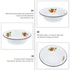 Dinnerware Sets Salad Bowl Enamel Basin Deepen Noodle Soup Serving Cereal Household Server Kitchen Enamelware Mixing Bowls