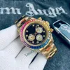 Designer relógios relógio para mens orologio uomo moissanite relógios de pulso negócios arco-íris tamanho 41mm borracha aço inoxidável stra284r