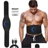 Slimmbälte EMS Electric Abdominal Trainer Muscle Stimator Toner Vibration Body Fitness Masr gå ner i vikt Unisex Drop Leverans Heal Dhiwx