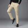 Men's Suits 2024 Casual Trousers Cotton Work Pants Slim Fit Ninth Skinny Smart