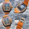 RM Watch Collection Crystal Watch RM011 AK Ti Skeleton Dial Copper Titanium Material Calendar Timing Automatic Mechanical Mens Watch