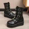 Laarzen luxemerk grote size 43 mode cool straatgesplit goth winterplatform motorfietsen laarzen Halloween cosplay zwarte vrouw schoenen