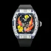 S 10 Motre be luxe Import tourbillon mouvement mécanique en forme de baril boîtier en verre de cristal artificiel montre de luxe hommes montres montres Relojes 02