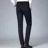 Herenpakken Abdominale Aanscherping Slim Fit Broek Hoge Taille Pak Voor Zakelijke Formele Slijtage In De Winter Herfst Effen kleur Mannen