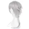 Perucas sintéticas anime bungo cães vadios fukuzawa yukichi prateado branco resistente ao calor cabelo cosplay peruca traje 240328 240327