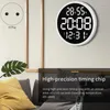 Wall Clocks 12Inch Led Mute Digital Temperature&Humidity Clock Electronic For Living Room Decoration