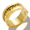 Romeinse cijfers 14k gouden ring voor mannen vrouwen trendy puntige klinknagel driehoek handringen gouden kleur waterdichte levering sieraden