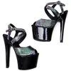 Dance Shoes Peep Toe 17CM/7inches PU Upper Plating Platform Sexy High Heels Sandals Pole 056