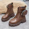 HBP Non-Brand Los nuevos botines de plataforma con un bolso con plataforma impermeable Botas de esponja versátiles de moda de estilo británico para mujer