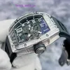 Montre emblématique RM Watch Celebrity Watch RM010 Montre mécanique pour homme avec diamant arrière en or blanc 18 carats et cadran creux