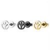 Studörhängen 1Pair Fredssymbolen Rostfritt stål örhänge Enkel svart geometriska öronstänger smycken för kvinnor barnflickor