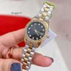 Les femmes en or de luxe regardent la marque de bracelet de 28 mm de créateurs de 28 mm de bracelet Diamond Lady Montres pour les femmes de la fête des mères de Noël de la Saint-Valentin