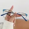 Sunglasses Retro Lady Cat Eye Glasses Frame Anti Blue Light Pochromic Computer Goggles Women Fashion Hollow Eyewear Gafas Mujer