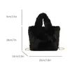 Bolsas de ombro femininas tote peludo na moda de pelúcia alça superior saco versátil corrente casual outono inverno menina bolsa