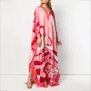 Summer New Womens Robe Loose Casual Fashion Print V-neck Long Skirt Holiday Style Dress Ejx5 {category}